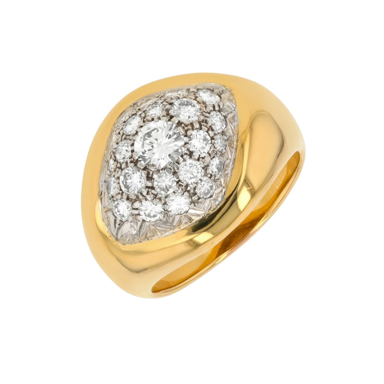 Bague diamants 1.11 carat or jaune 21.90g Comme neuf -  reconditionné disponible sur Gemme Les Bijoux